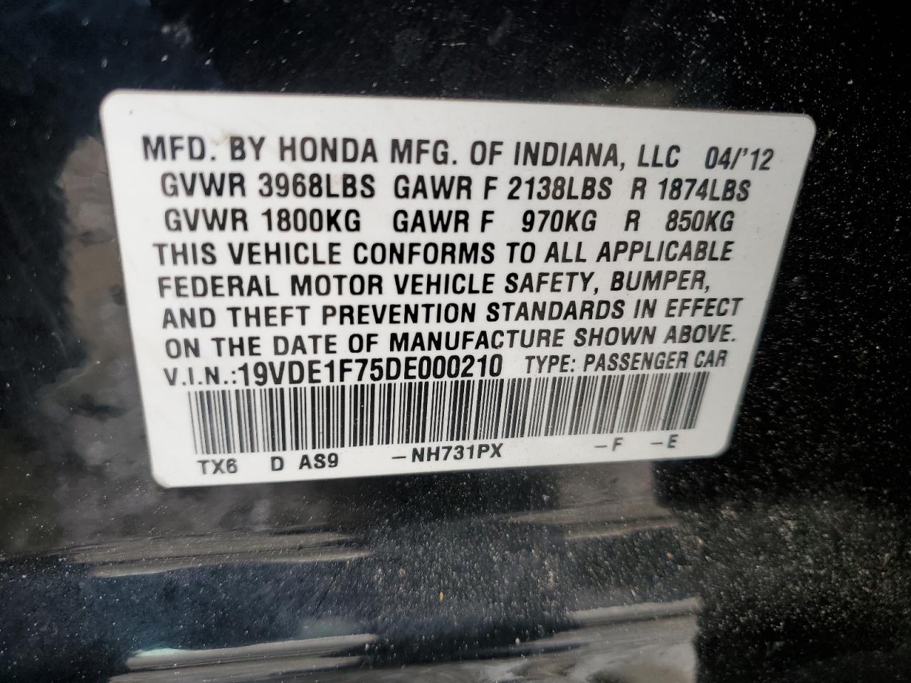 19VDE1F75DE000210 2013 Acura Ilx 20 Tech