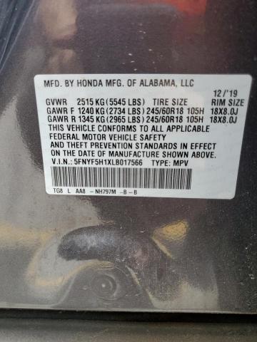 2020 Honda Pilot Lx VIN: 5FNYF5H1XLB017566 Lot: 54907084