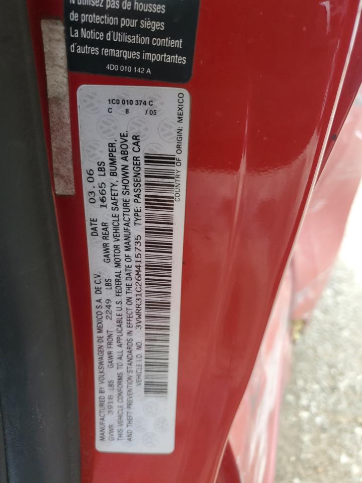 3VWRR31C26M415735 2006 Volkswagen New Beetle Tdi Option Package 1