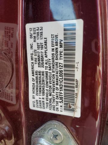 2012 Honda Crosstour Ex VIN: 5J6TF1H31CL006127 Lot: 55721414