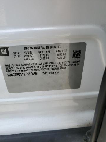 2016 Buick Lacrosse VIN: 1G4GB5G31GF110435 Lot: 54506344