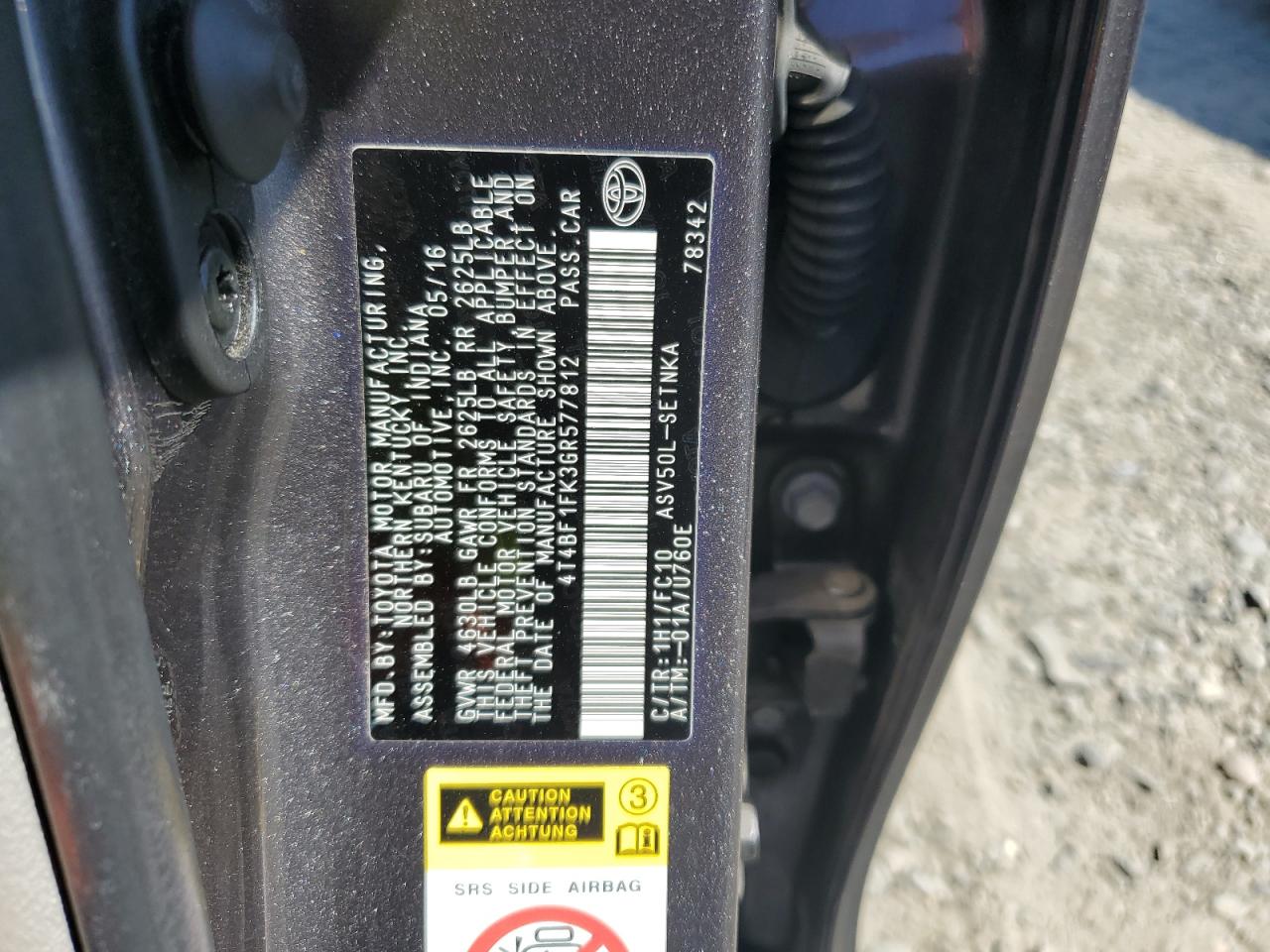 4T4BF1FK3GR577812 2016 Toyota Camry Le