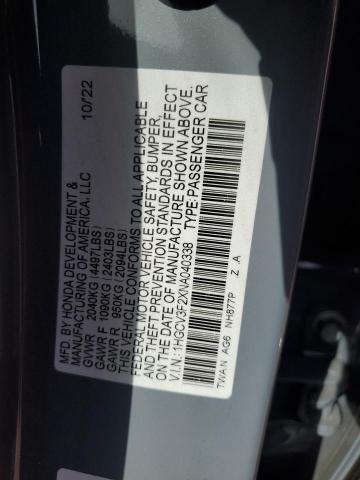 2022 Honda Accord Hybrid Sport VIN: 1HGCV3F2XNA040338 Lot: 56116544