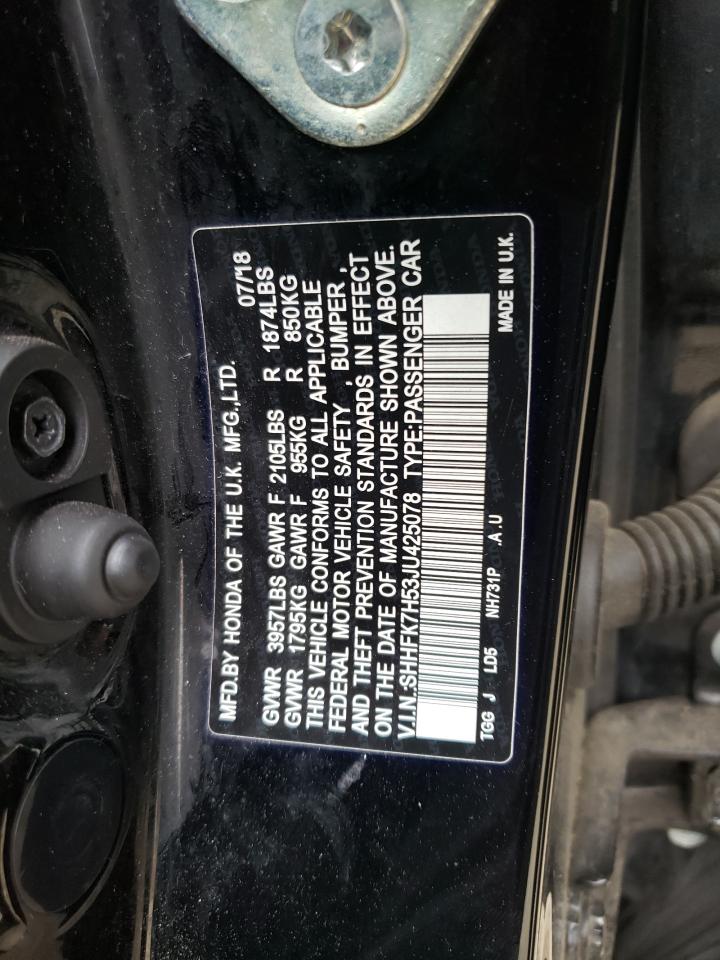 SHHFK7H53JU425078 2018 Honda Civic Ex