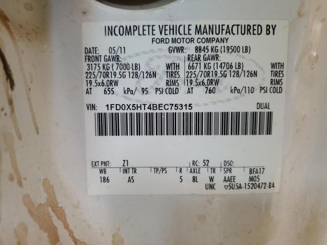 2011 Ford F550 Super Duty VIN: 1FD0X5HT4BEC75315 Lot: 55667674