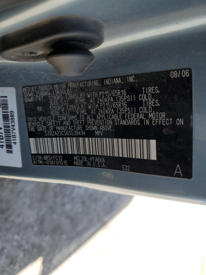 5TDZA23C56S538494 2006 Toyota Sienna Ce