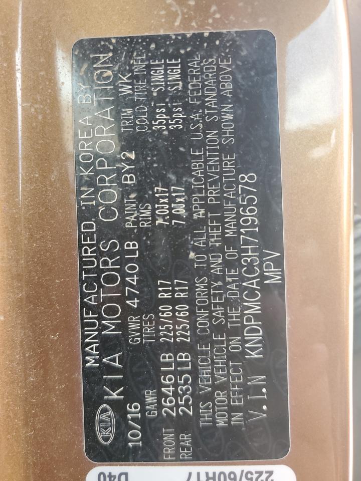 KNDPMCAC3H7196578 2017 Kia Sportage Lx