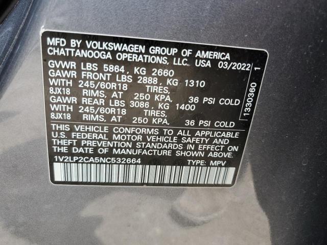 2022 VOLKSWAGEN ATLAS SE 1V2LP2CA5NC532664