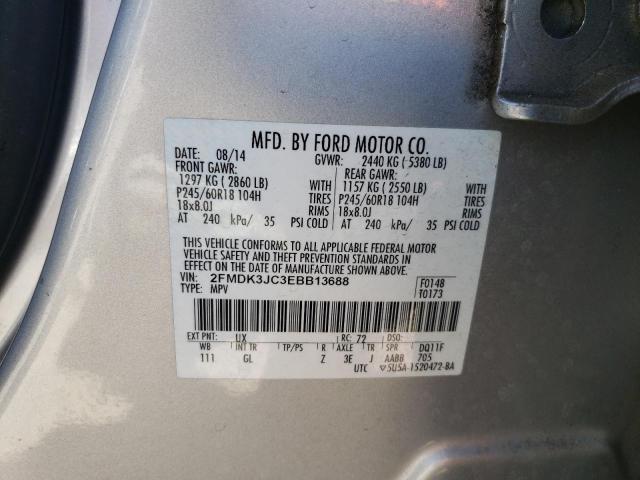 2014 Ford Edge Sel VIN: 2FMDK3JC3EBB13688 Lot: 54974354