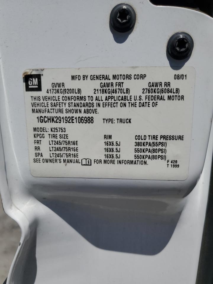 1GCHK29192E106988 2002 Chevrolet Silverado K2500 Heavy Duty