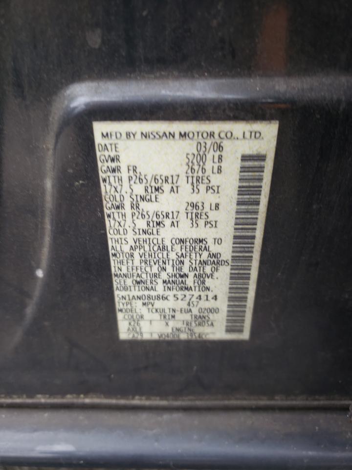 5N1AN08U86C527414 2006 Nissan Xterra Off Road
