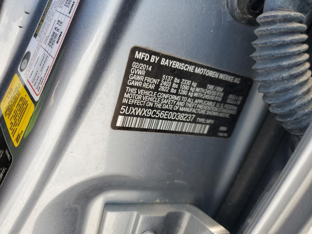 5UXWX9C56E0D38237 2014 BMW X3 xDrive28I