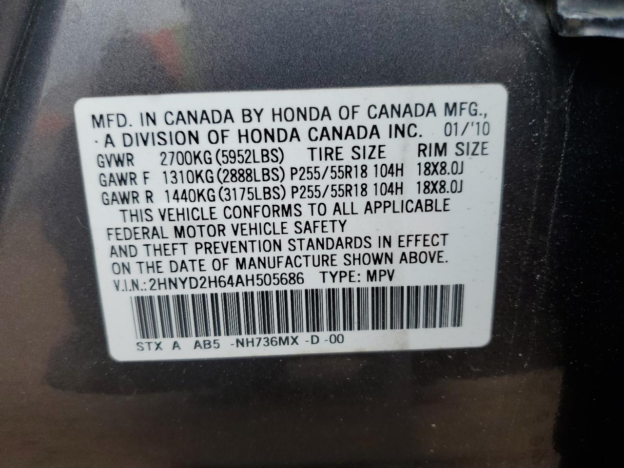 2HNYD2H64AH505686 2010 Acura Mdx Technology