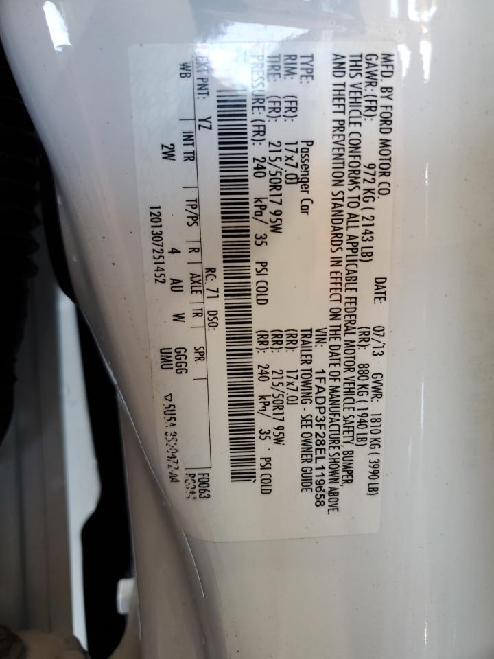 1FADP3F28EL119658 2014 Ford Focus Se