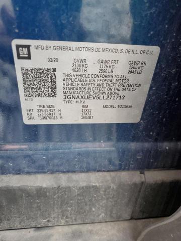 2020 CHEVROLET EQUINOX LT - 3GNAXUEV5LL271713