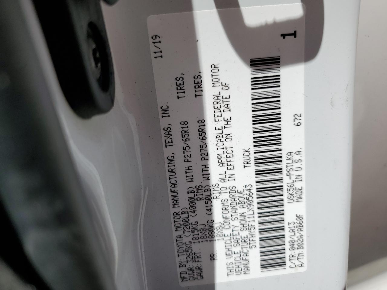 5TFHY5F11LX905643 2020 Toyota Tundra Crewmax Limited