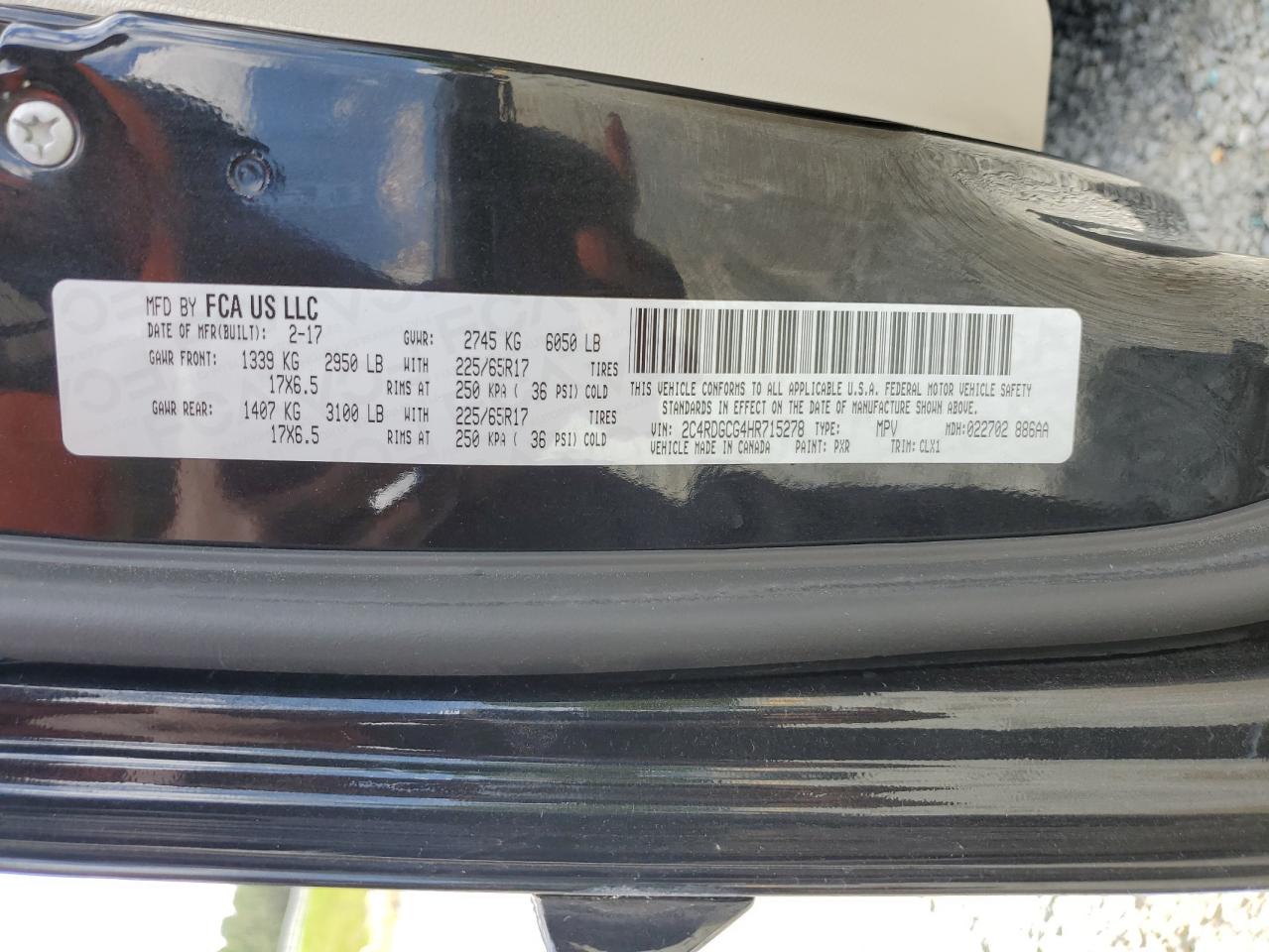 2C4RDGCG4HR715278 2017 Dodge Grand Caravan Sxt