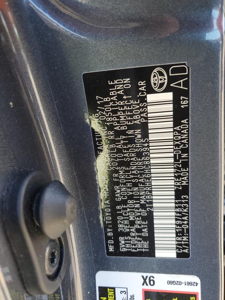 2T1BPRHE6HC863945 2017 Toyota Corolla Le