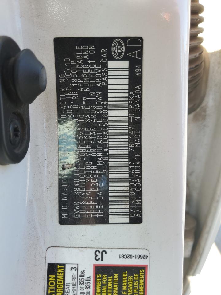 2T1BU4EE6AC506884 2010 Toyota Corolla Base