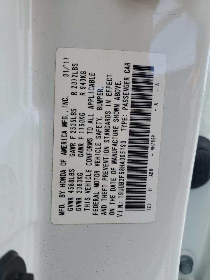 19UUB2F58HA005190 2017 Acura Tlx Tech