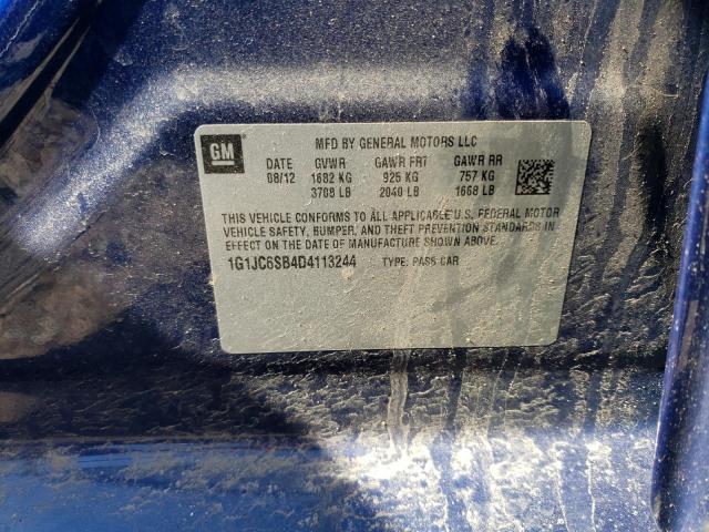 2013 Chevrolet Sonic Lt VIN: 1G1JC6SB4D4113244 Lot: 55476344