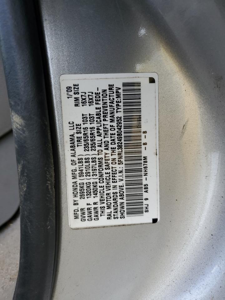 5FNRL38249B042952 2009 Honda Odyssey Lx