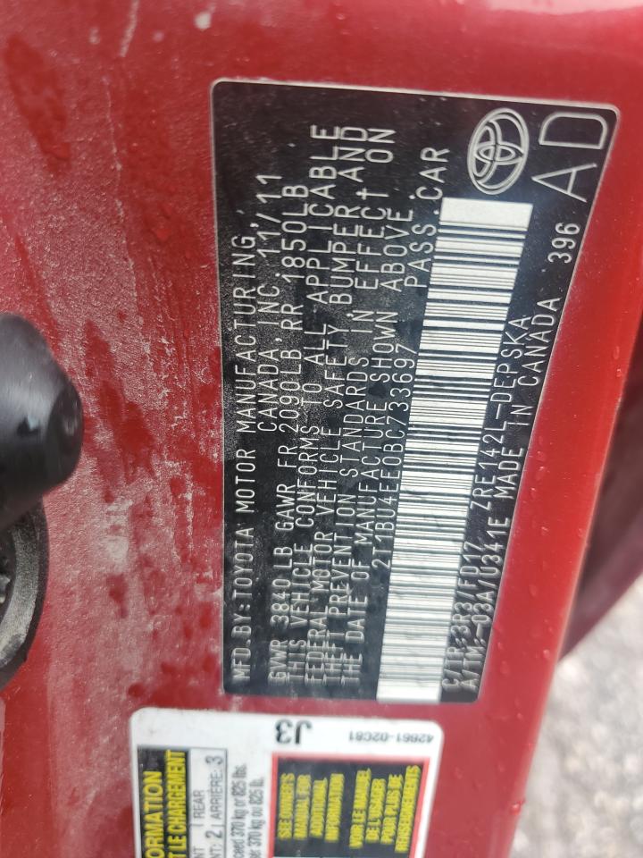 2T1BU4EE0BC733697 2011 Toyota Corolla Base