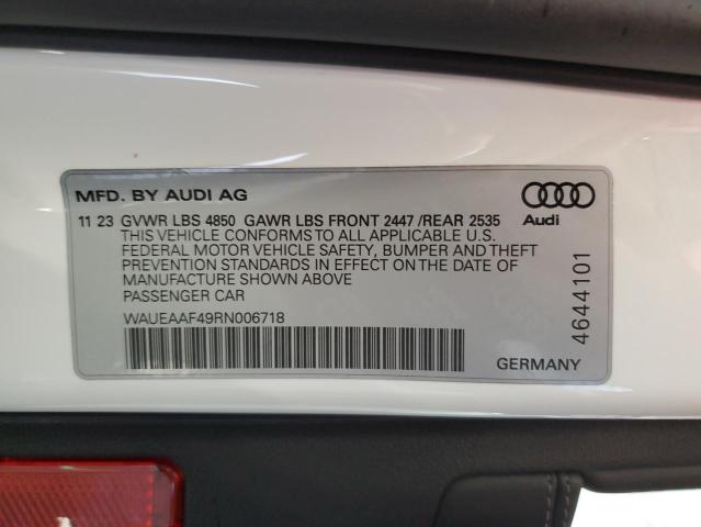 2024 Audi A4 Premium Plus 45 VIN: WAUEAAF49RN006718 Lot: 56912604