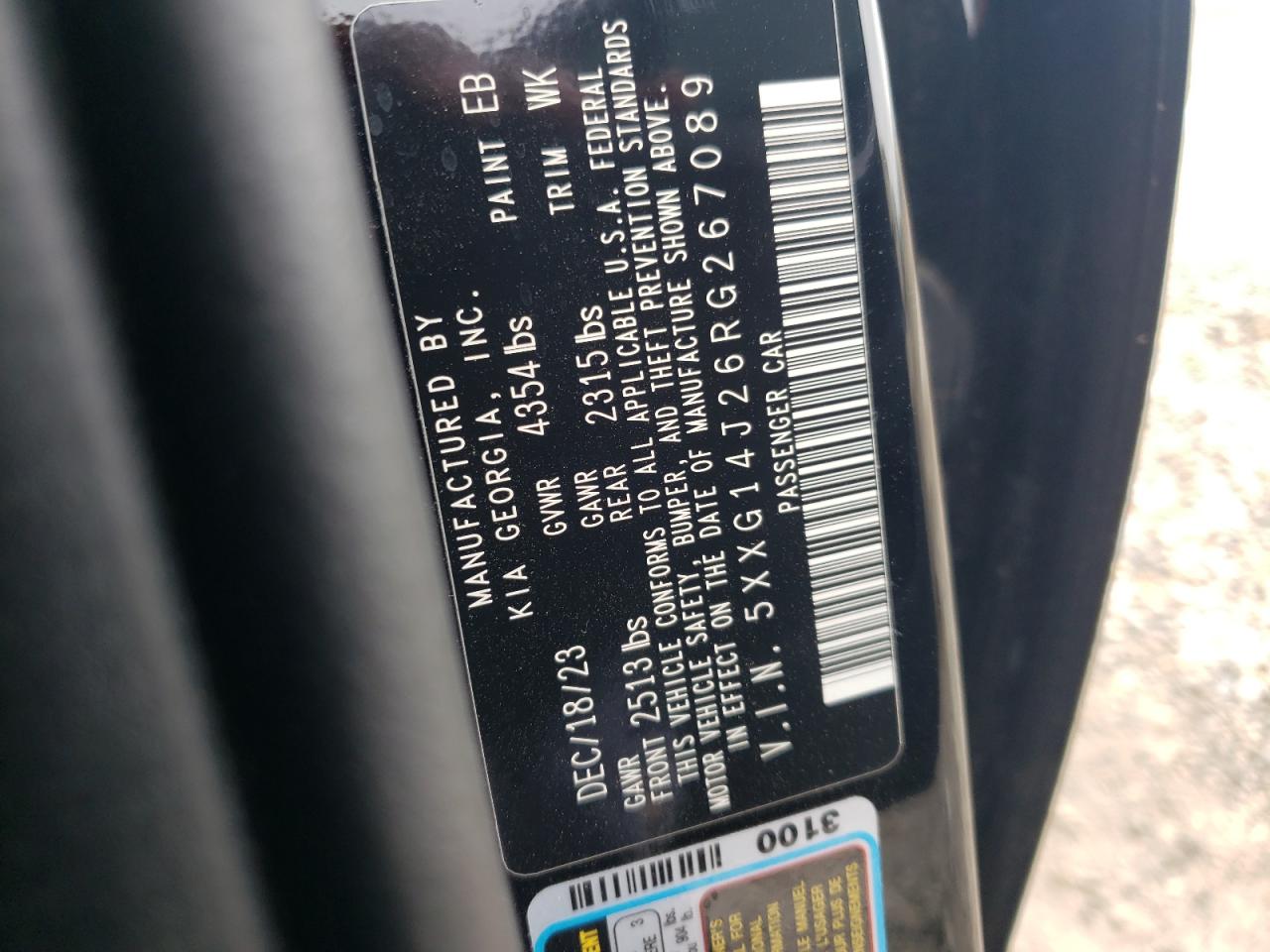 2024 Kia K5 Lxs vin: 5XXG14J26RG267089