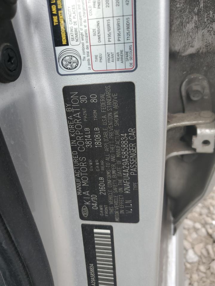 KNAFU4A29A5858834 2010 Kia Forte Ex