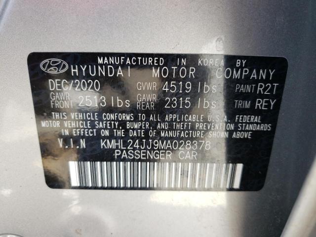 2021 Hyundai Sonata Hybrid VIN: KMHL24JJ9MA028378 Lot: 54812234