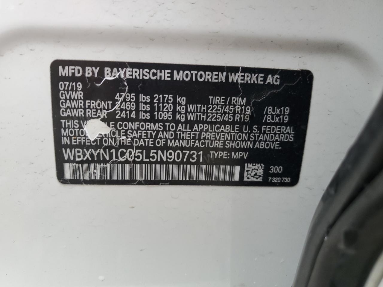 WBXYN1C05L5N90731 2020 BMW X2 M35I