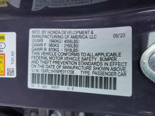 2023 HONDA CIVIC EXL - 19XFL1H76PE011708