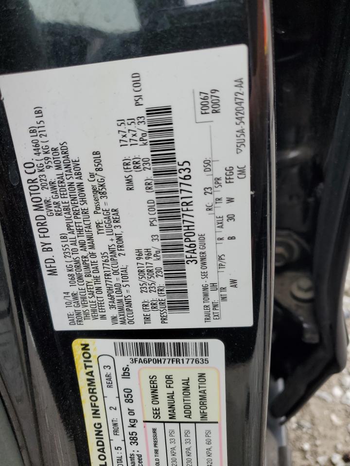 3FA6P0H77FR177635 2015 Ford Fusion Se