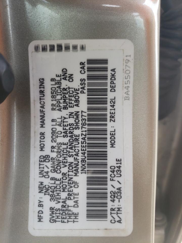 1NXBU4EE5AZ176377 2010 Toyota Corolla Base