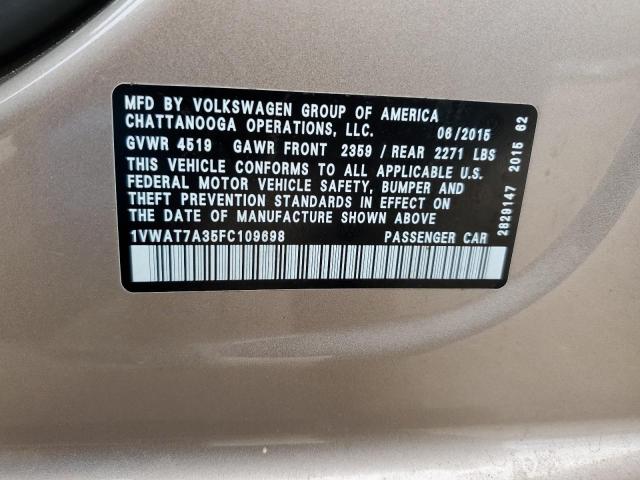 VIN 1VWAT7A35FC109698 2015 VOLKSWAGEN PASSAT no.12