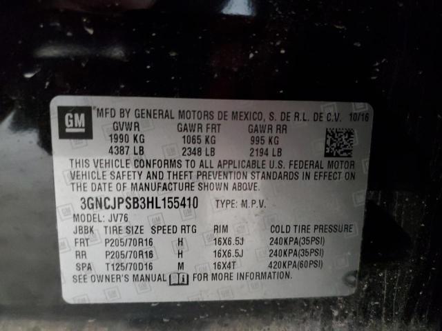 2017 Chevrolet Trax 1Lt VIN: 3GNCJPSB3HL155410 Lot: 56746044