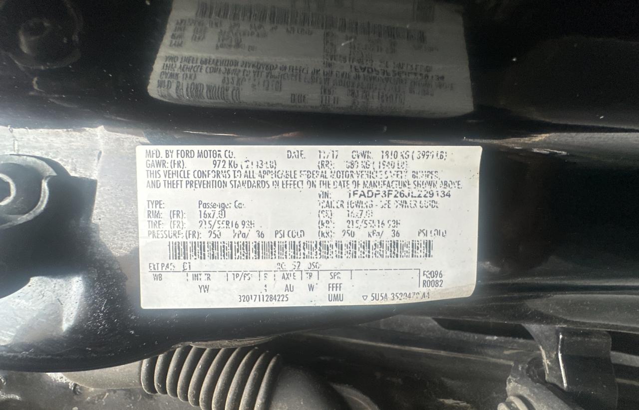 1FADP3F26JL229134 FORD FOCUS 2018