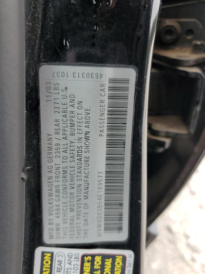 WVWVD63B54E169577 2004 Volkswagen Passat Gls