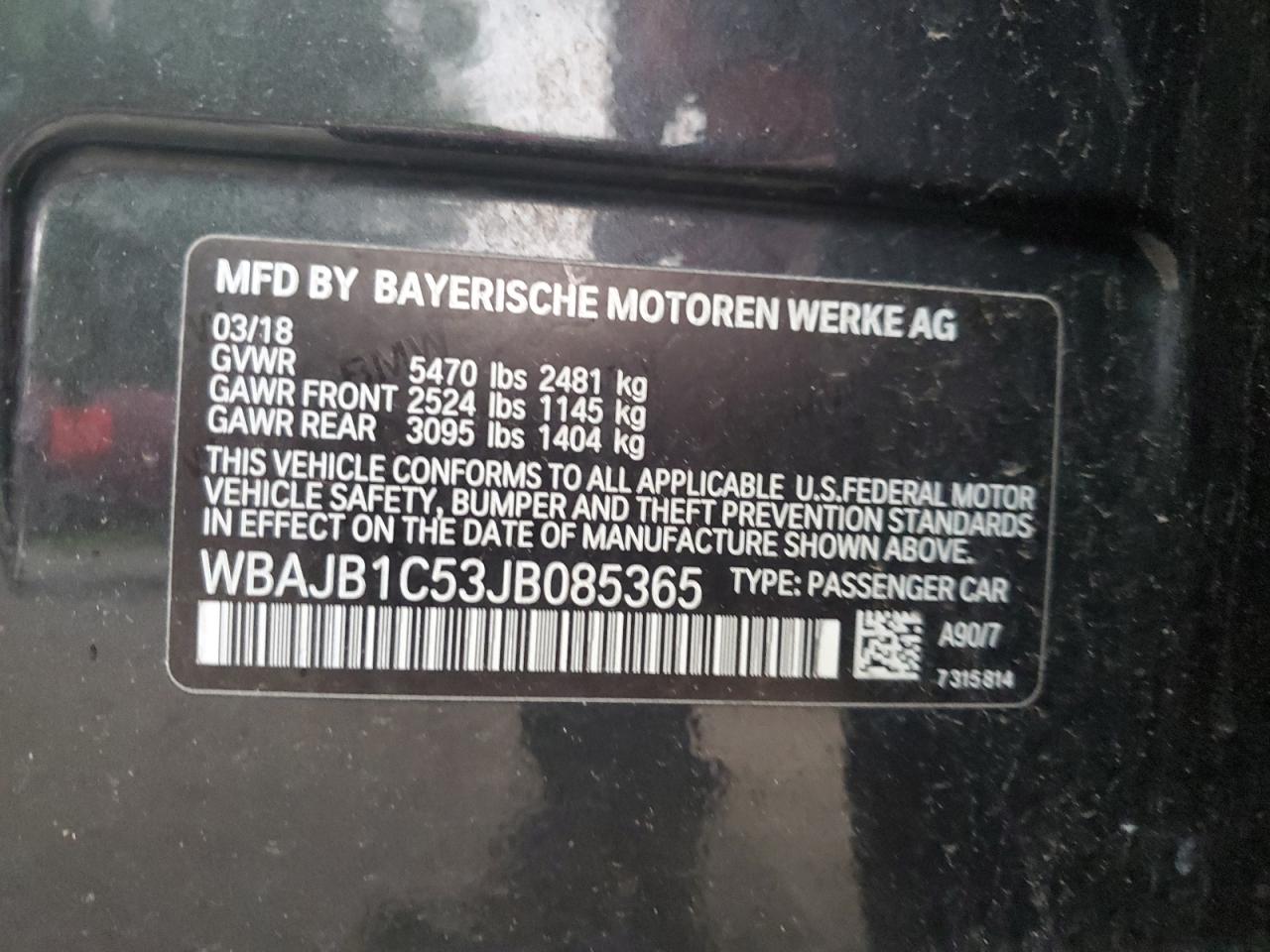 WBAJB1C53JB085365 2018 BMW 530Xe