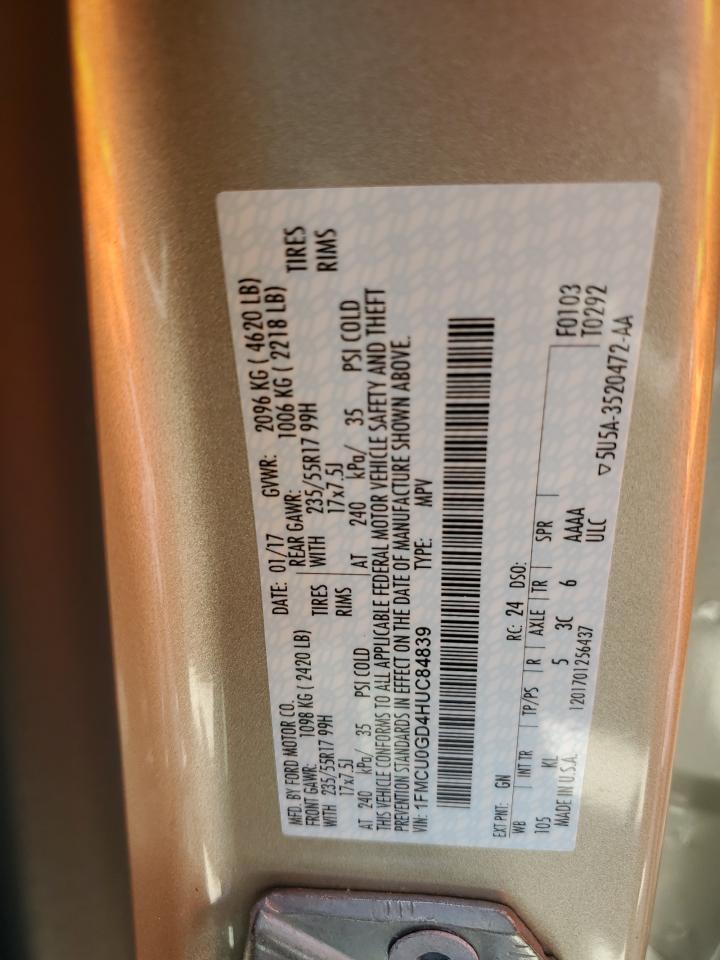 1FMCU0GD4HUC84839 2017 Ford Escape Se