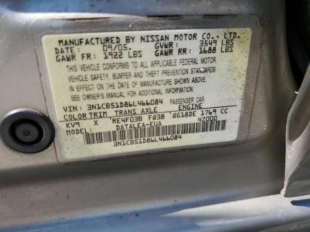 2006 Nissan Sentra 1.8 VIN: 3N1CB51D86L466084 Lot: 56246074