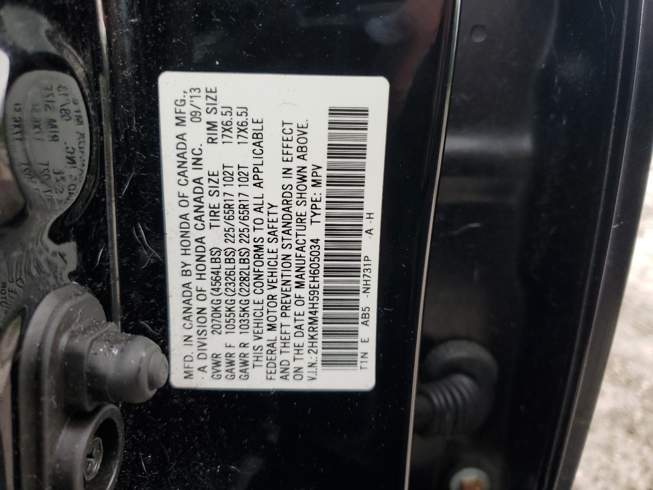 2HKRM4H59EH605034 2014 Honda Cr-V Ex