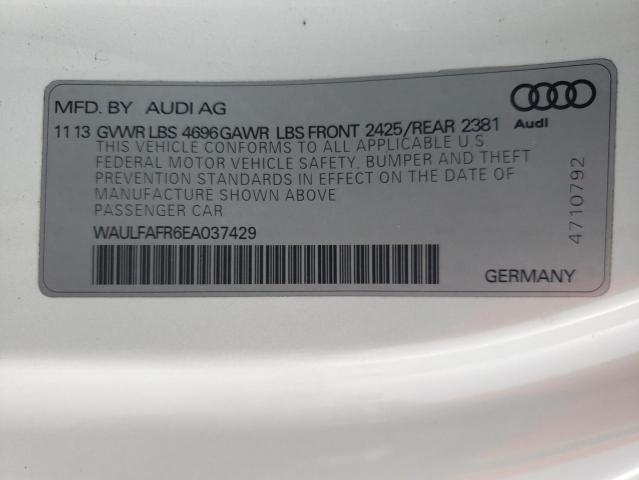 2014 Audi A5 Premium Plus VIN: WAULFAFR6EA037429 Lot: 55202624