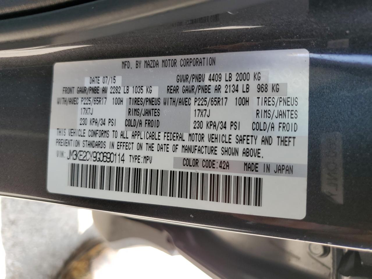 JM3KE2CY9G0690114 MAZDA CX-5 2016