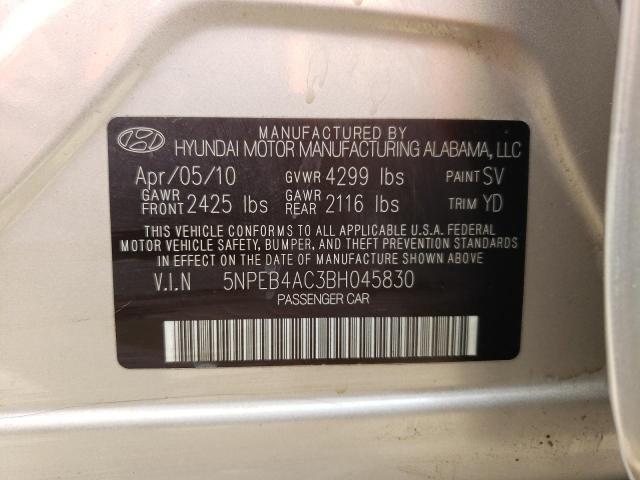 2011 Hyundai Sonata Gls VIN: 5NPEB4AC3BH045830 Lot: 54286394