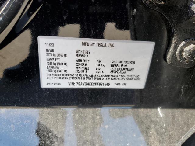 2023 Tesla Model Y VIN: 7SAYGAEE2PF921546 Lot: 55821944