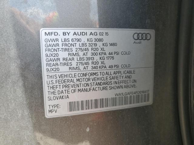 2015 Audi Q7 Premium Plus VIN: WA1LGAFE4FD018417 Lot: 55470444