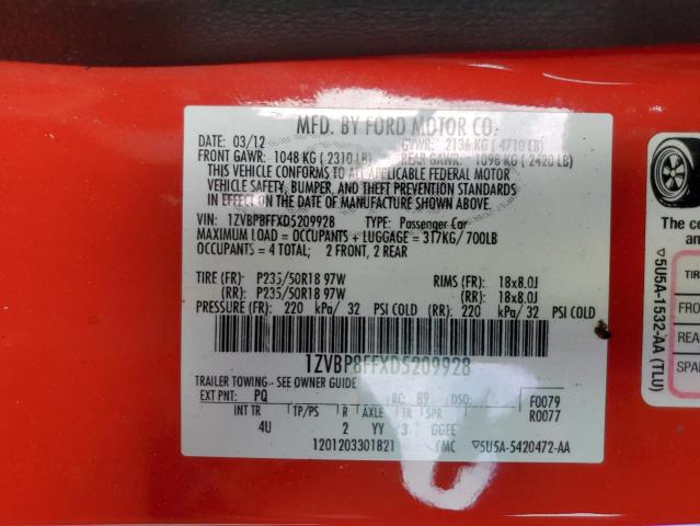 2013 Ford Mustang Gt VIN: 1ZVBP8FFXD5209928 Lot: 54513844