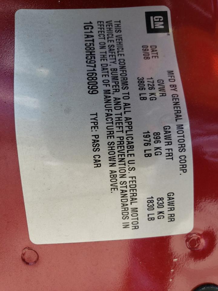 1G1AT58H597168099 2009 Chevrolet Cobalt Lt